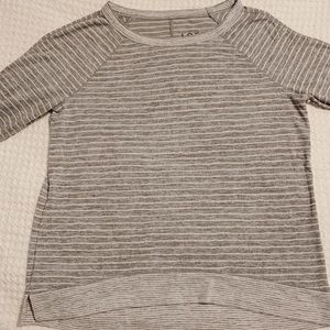 Loft Grey & White Striped Top